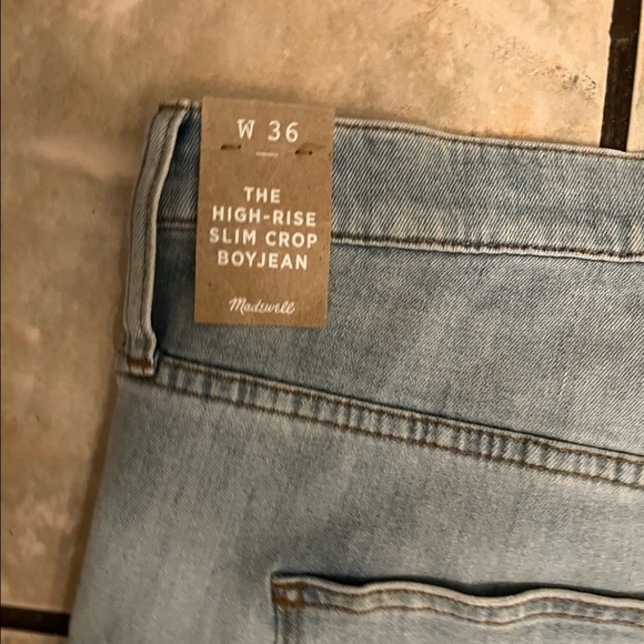 NWT Madewell The High-Rise Slim Crop Boyjean Fitzgerald Wash Button Front W 36 - Picture 11 of 13